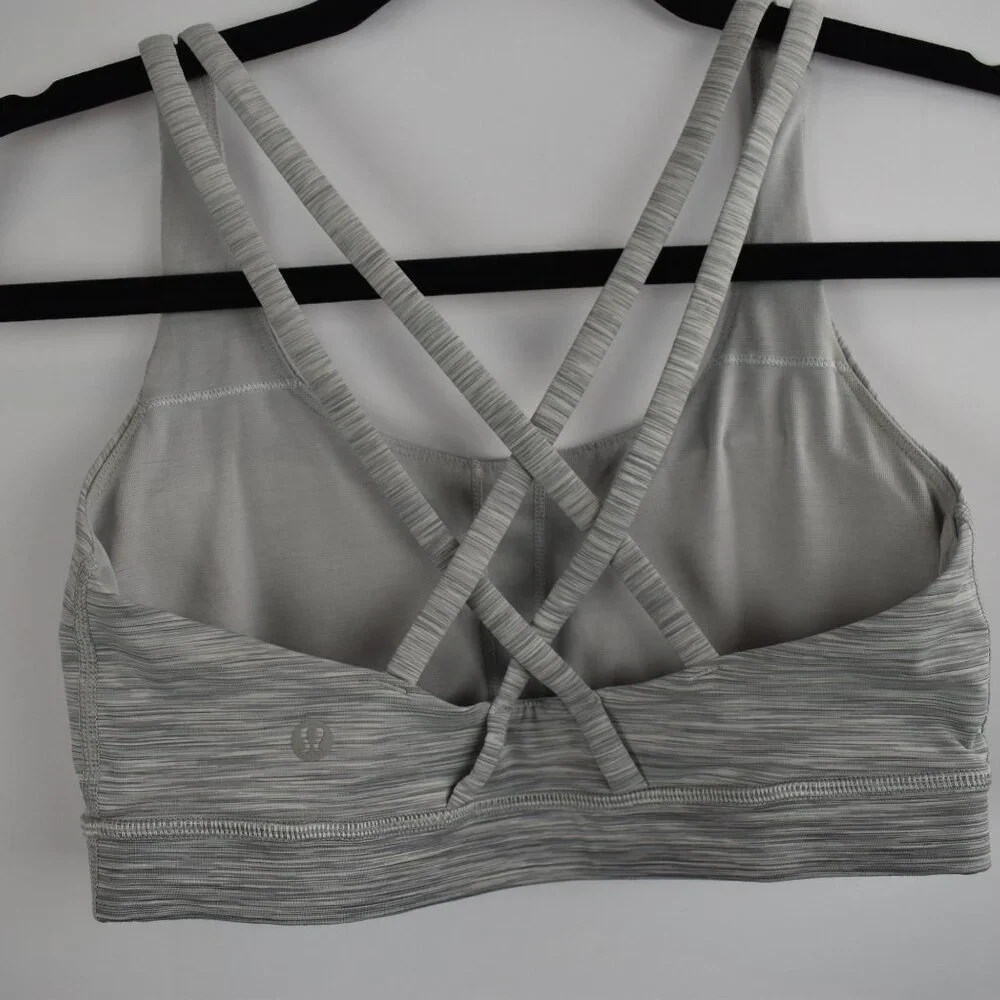 Lululemon Women's Sports Bra Criss Cross Back Space Ice Grey Size 6, Xsm, 30x32